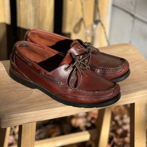 Brown Leather Boat Shoe Loafers Dockers Mens size 10